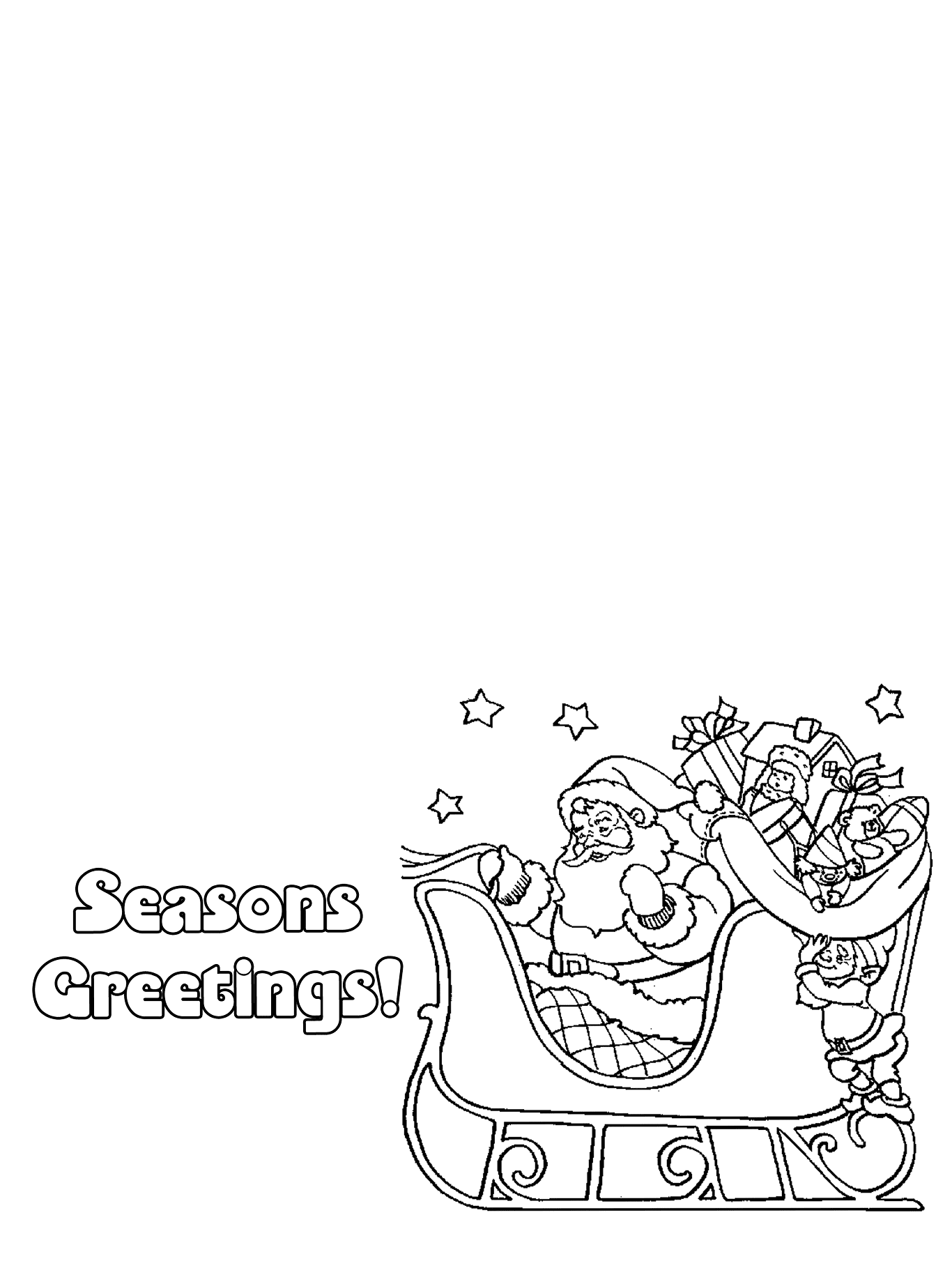 Christmas Card To Print Coloring Pages
