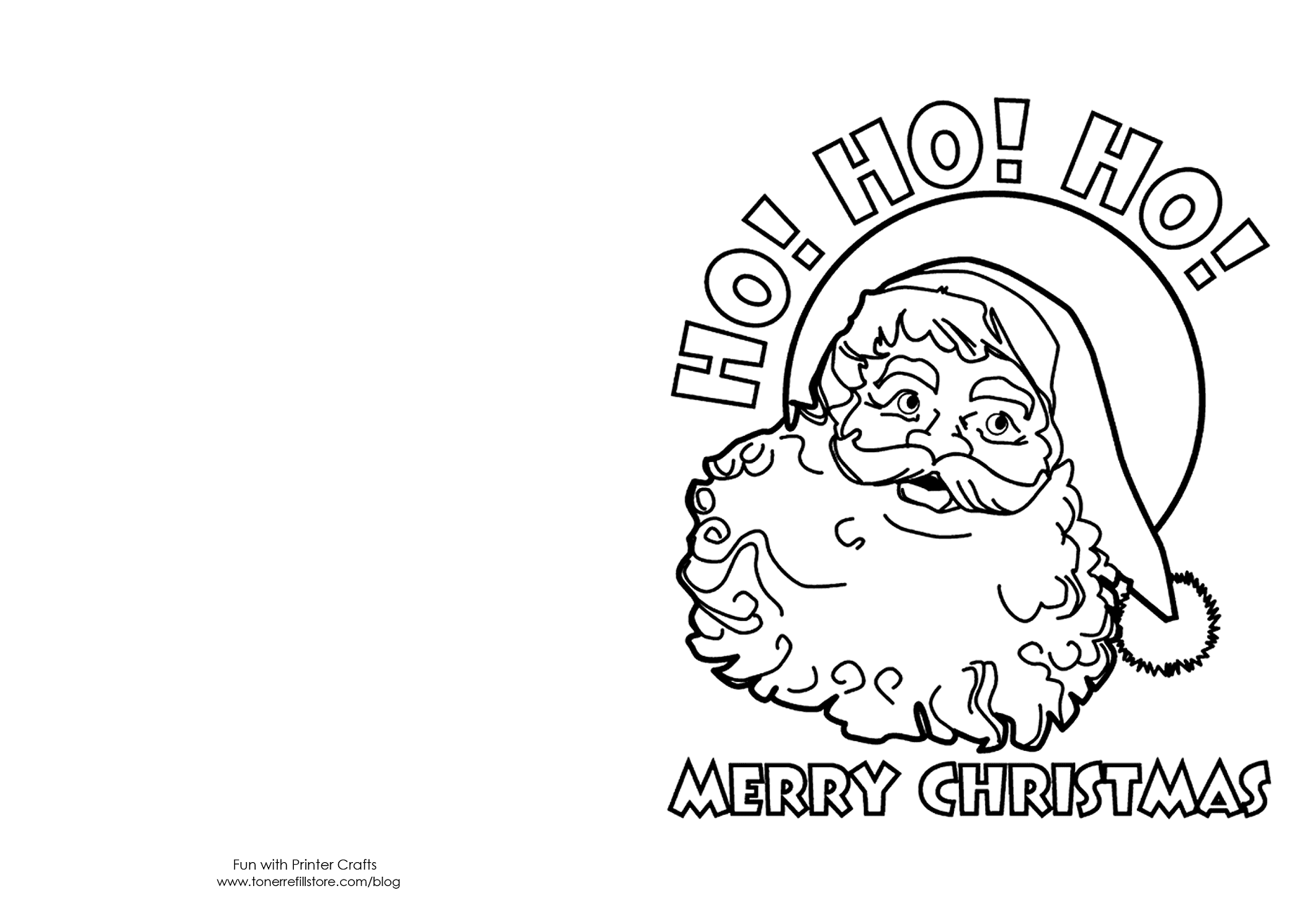 Christmas Card with Santa Coloring Page