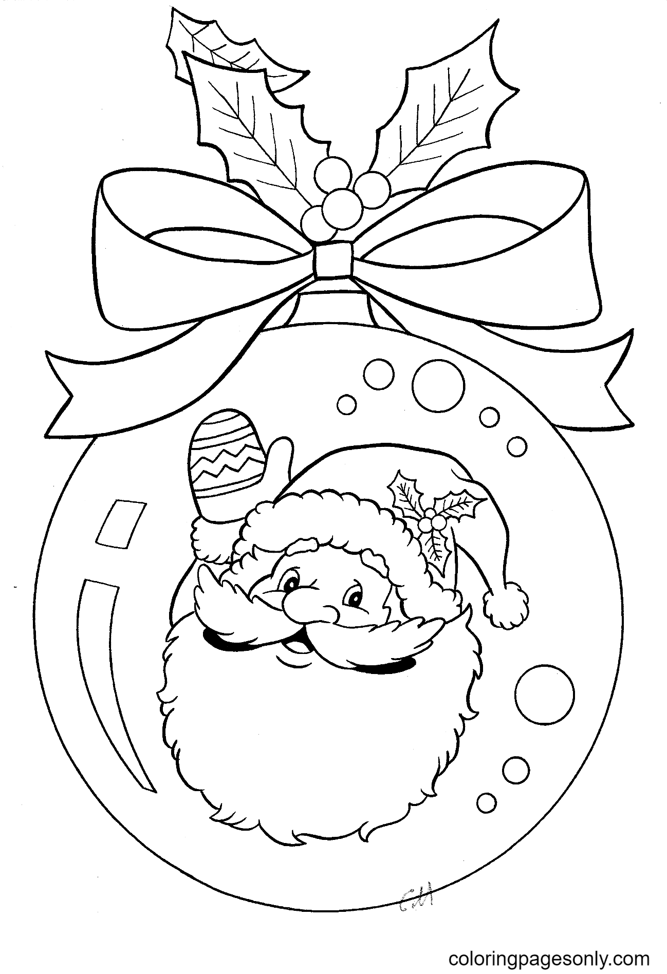 Christmas Decorations Ball Coloring Page