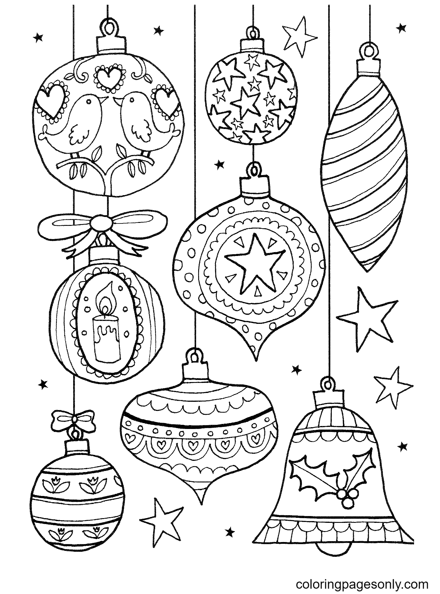 Рождественские украшения. Бесплатная распечатка от Christmas Ornaments