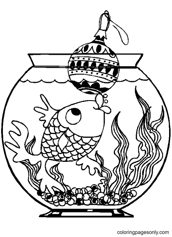 Christmas Fish Coloring Pages