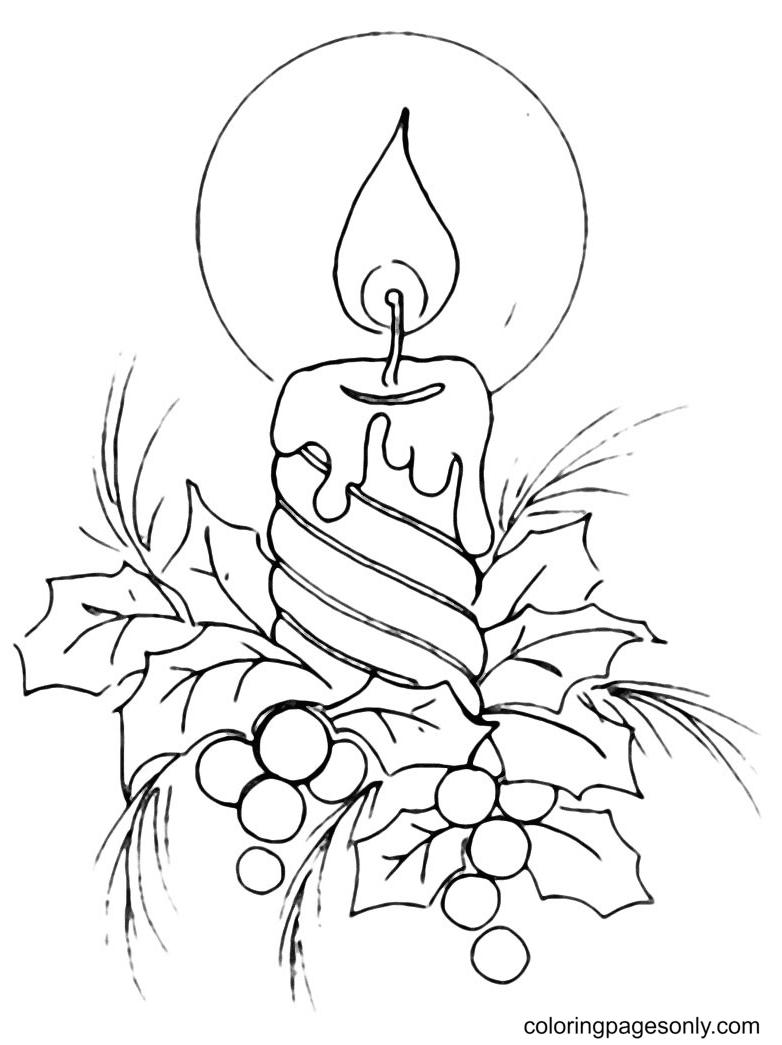 Printable Christmas Holly Coloring Pages - Christmas Holly Coloring