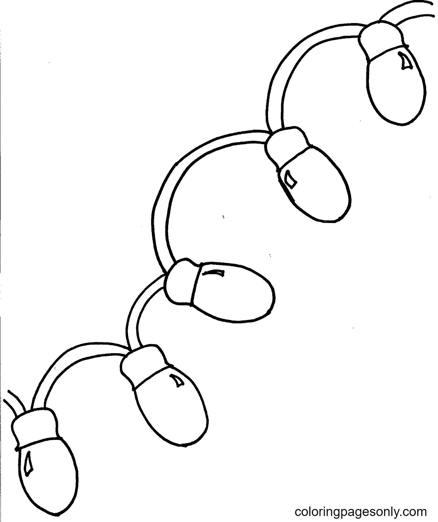 Christmas Lights Free Coloring Pages