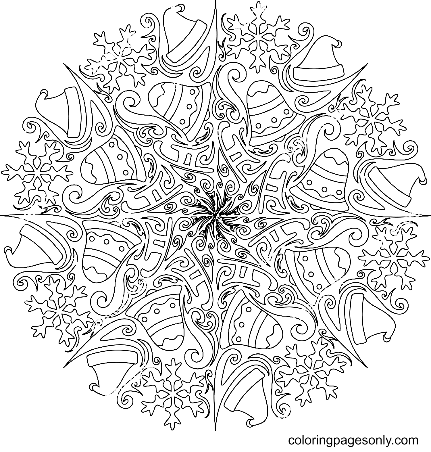 Weihnachts-Mandala-Dekoration aus Weihnachts-Mandala