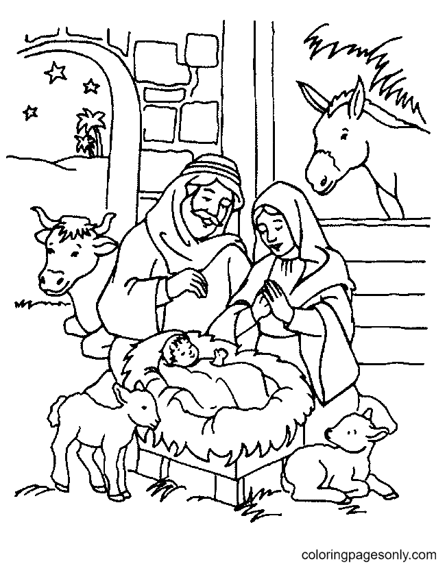 Christmas Nativity Coloring Pages