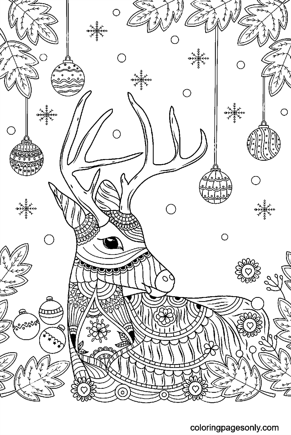 Zentangle di renna natalizia di Reindeer