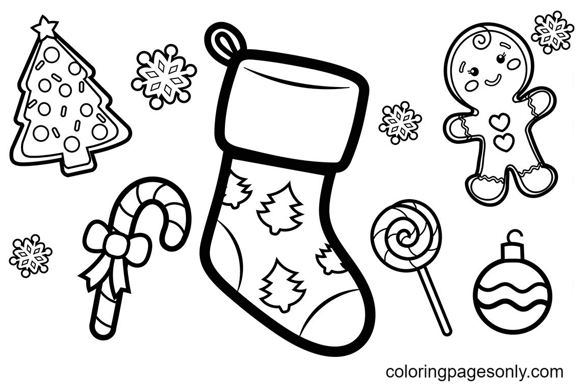 Calze di Natale e decorazioni dalle calze di Natale