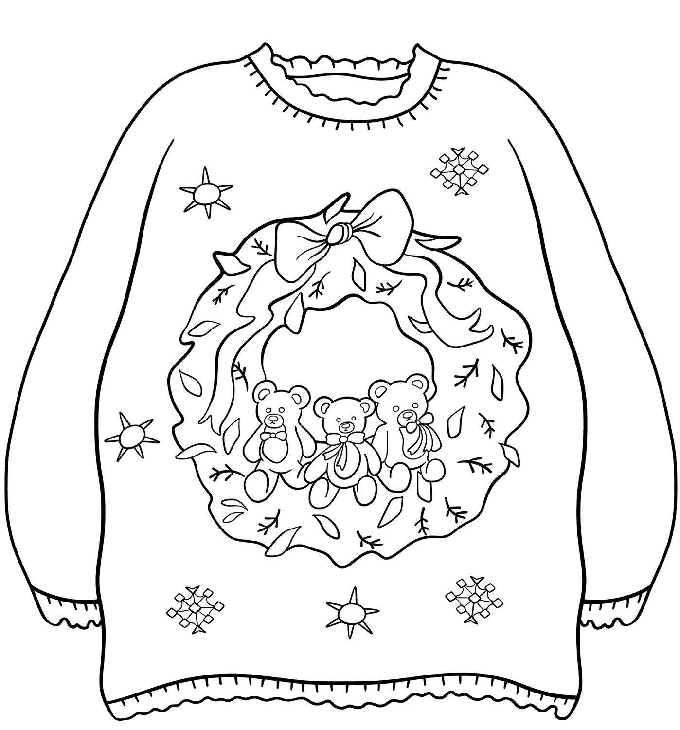 Suéter de Natal com Guirlanda de Suéter de Natal