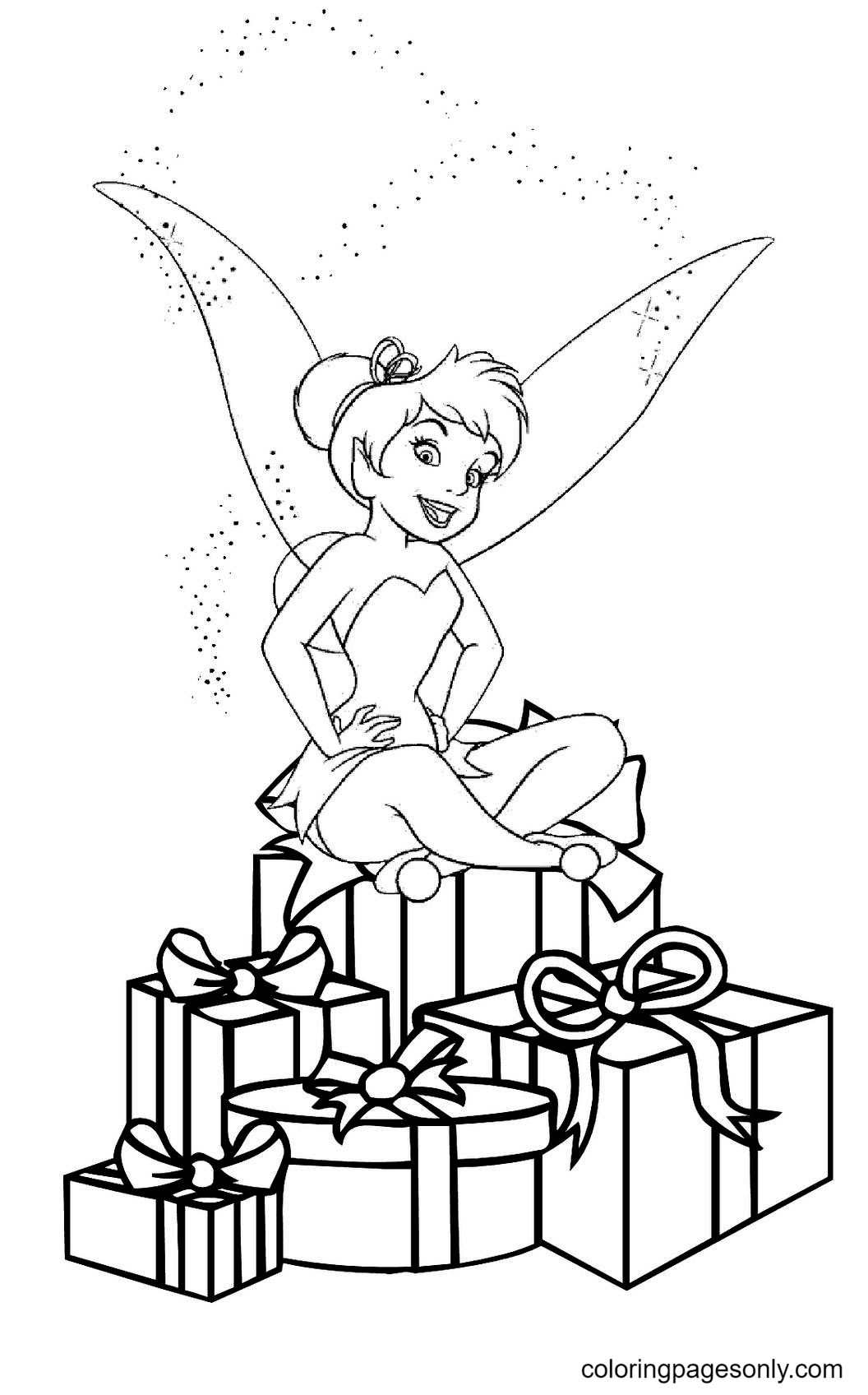Christmas Tinkerbell Coloring Page