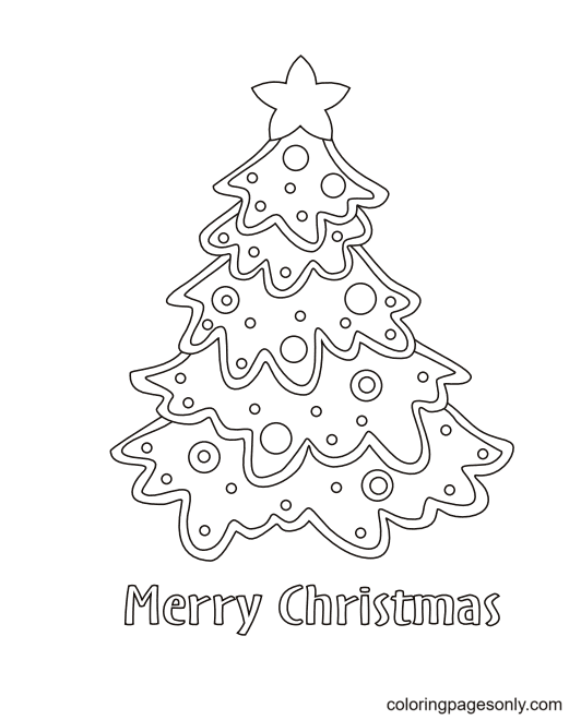 Christmas Tree Card Coloring Page