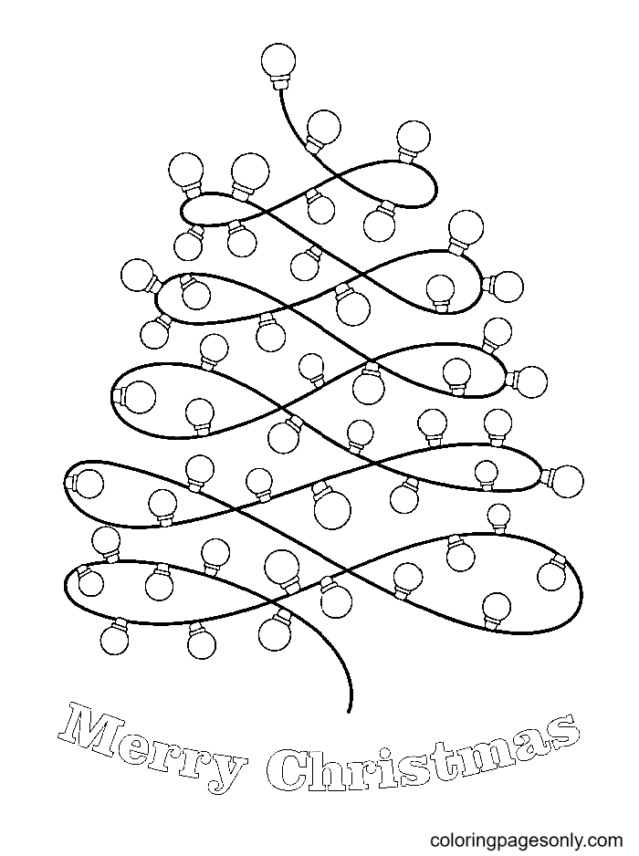 Christmas Tree of Lights Coloring Page