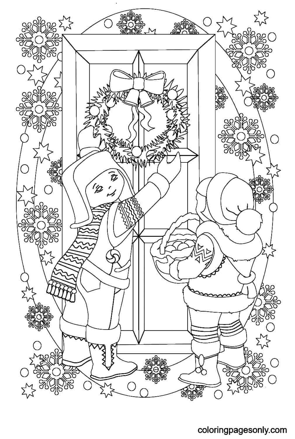 Рождественский венок на дверь из Рождественского венка