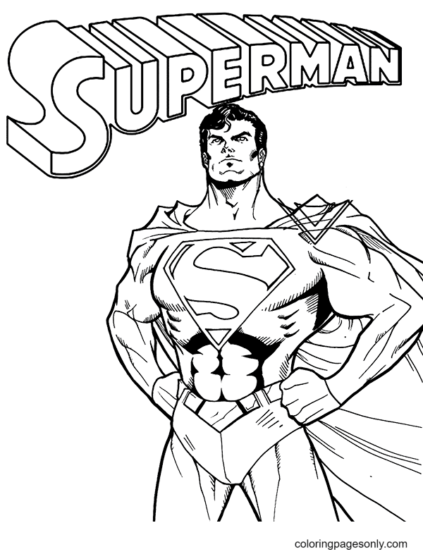 Página para colorear de Superman clásico