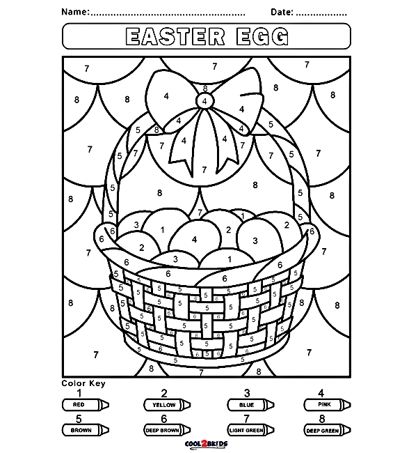 Color by Number Earter Egg Coloring Pages