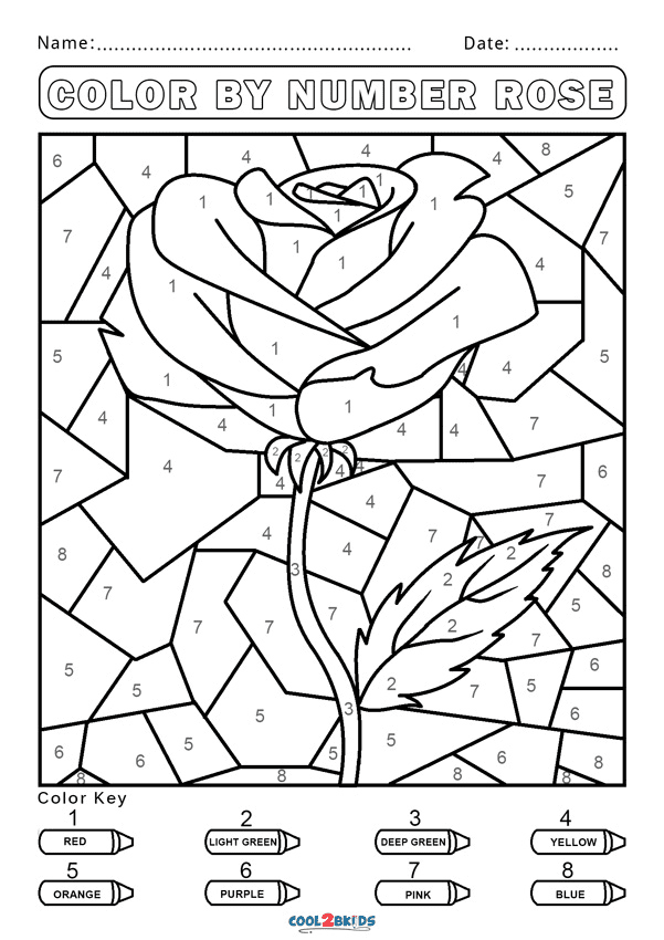coloring sheets color by number flowers