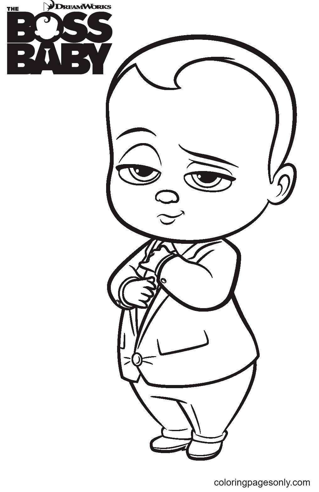 Cool Boss Baby Coloring Page