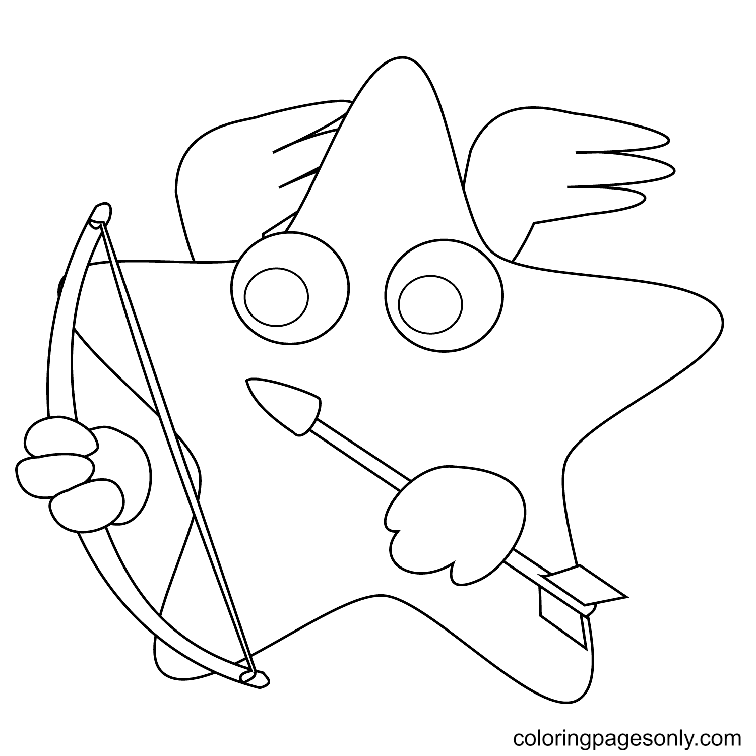 Cupid Star Coloring Page