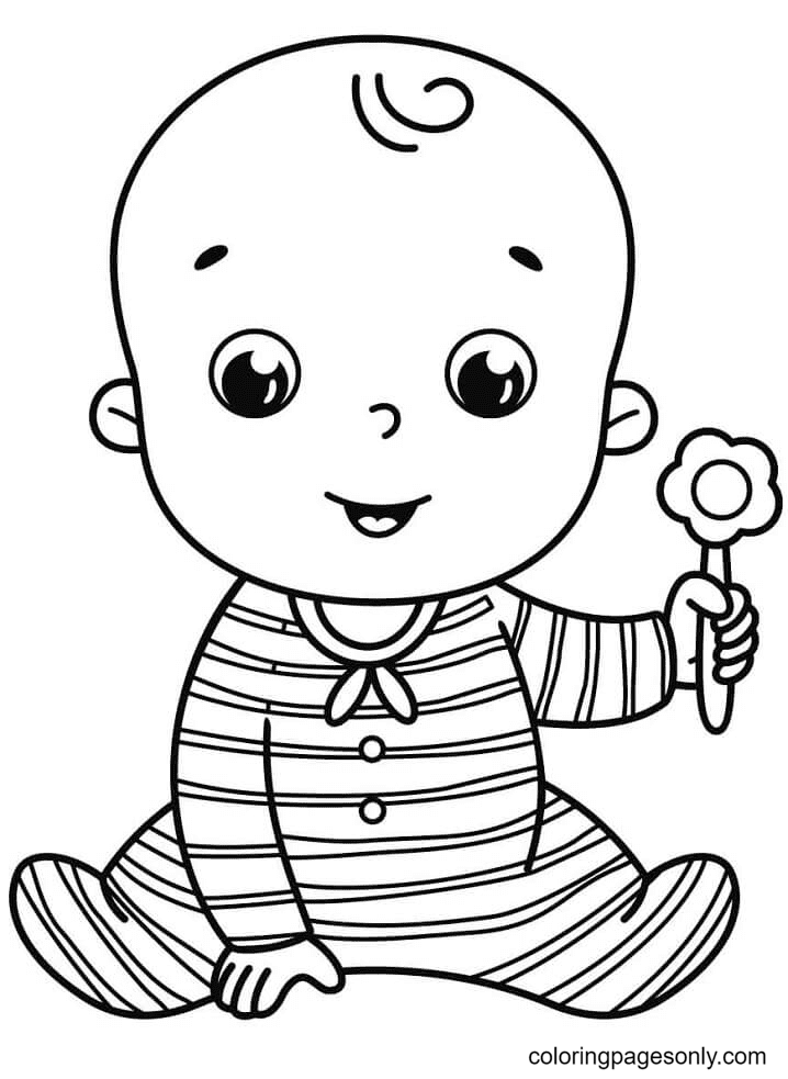 Cute Baby Boy Coloring Page