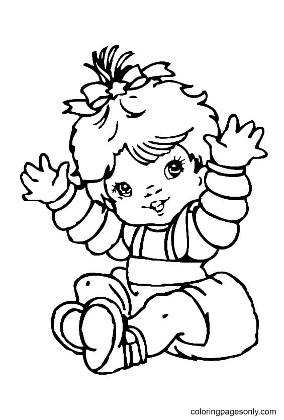 Cute Baby Girl Coloring Page