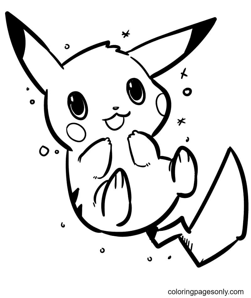 Cute Baby Pikachu Coloring Page