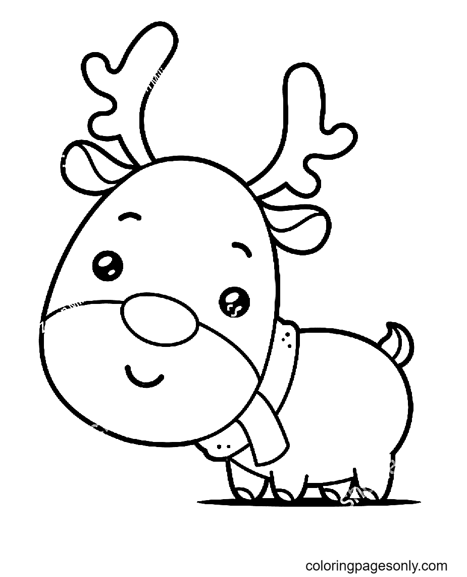 Niedliches Cartoon-Rentier von Reindeer
