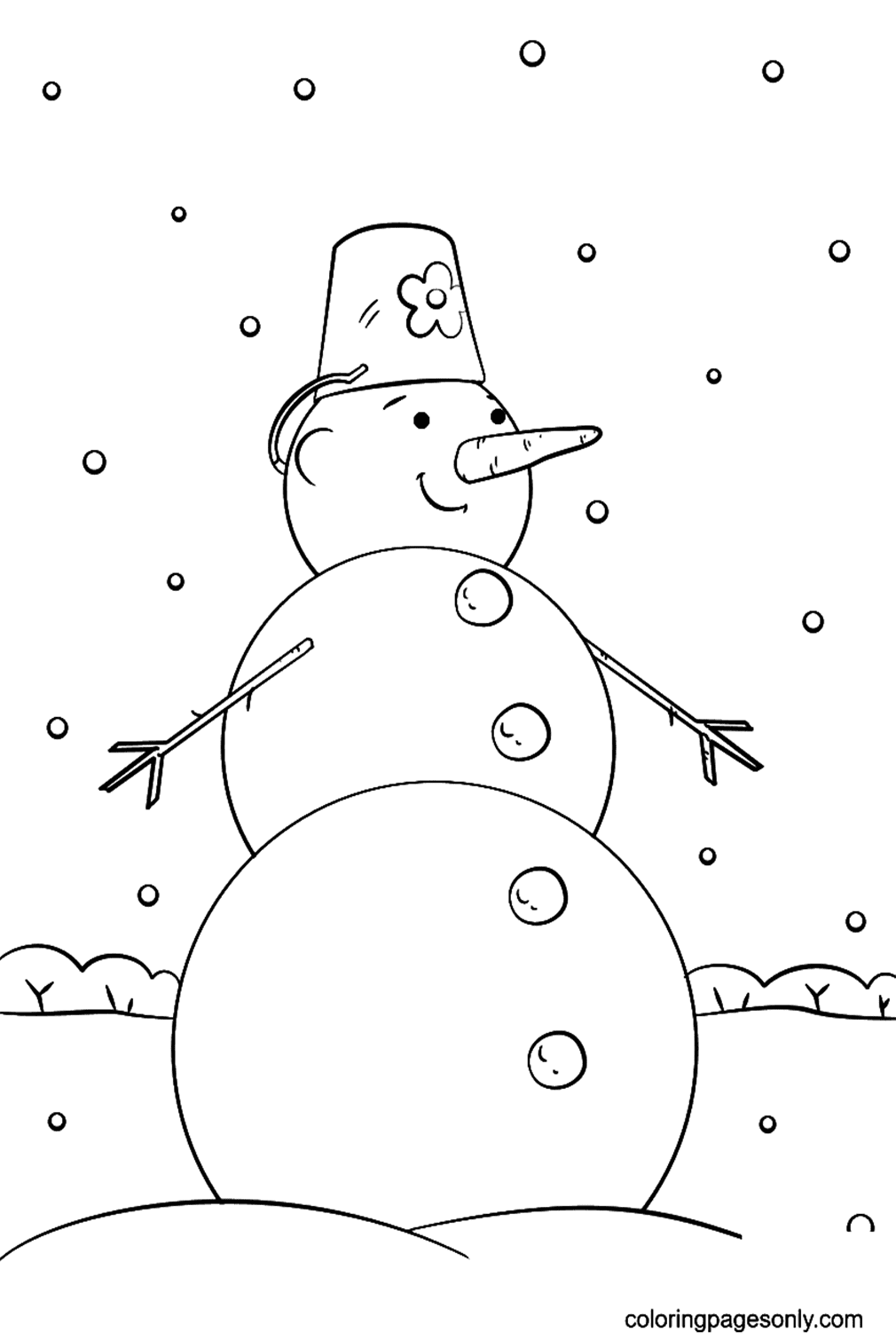 Милый мультяшный снеговик из мультфильма "Снеговик"