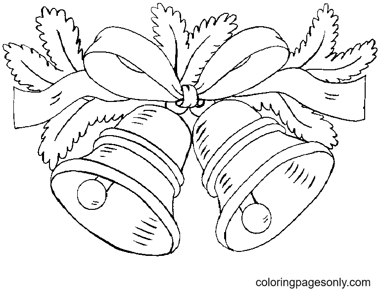 Cute Christmas Bells Image Coloring Page