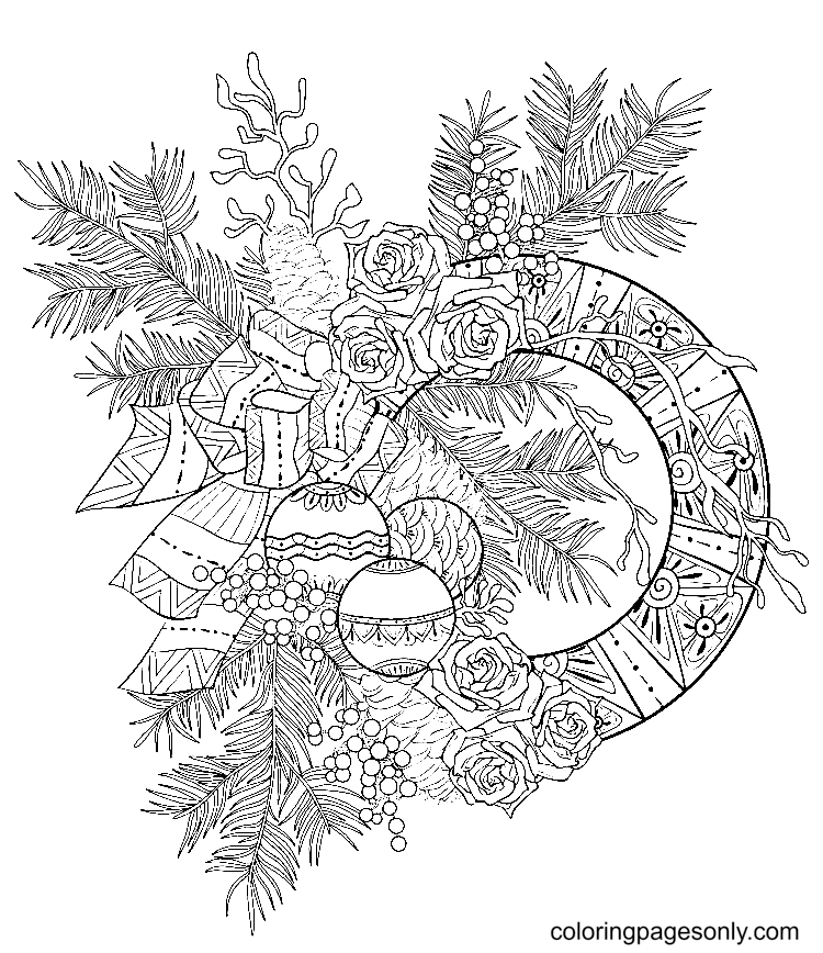 Cute Christmas Decoration Coloring Pages