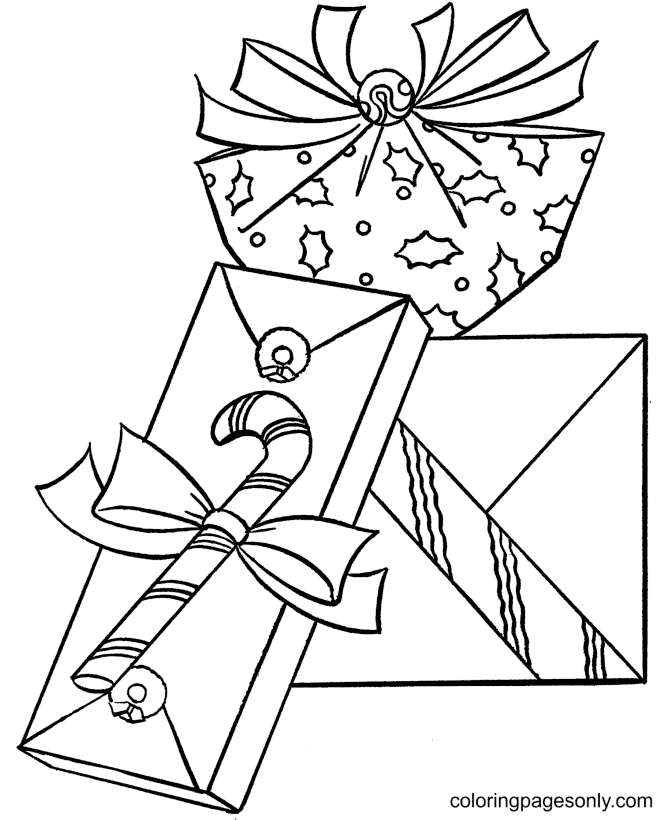 Cute Christmas Gifts Coloring Pages