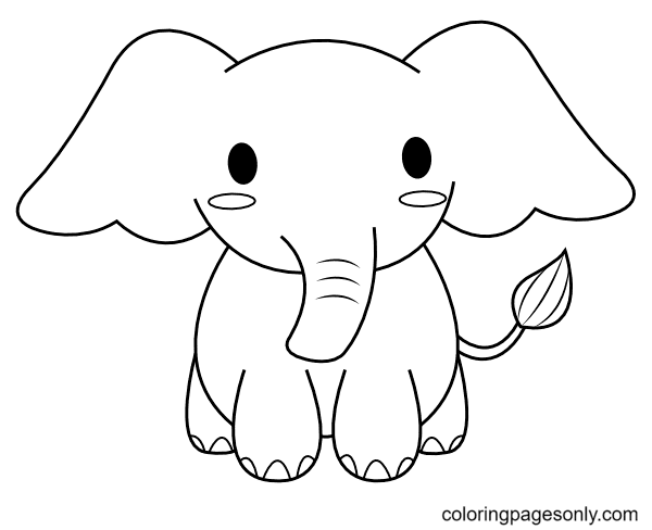 Elefante fofo para impressão de elefante