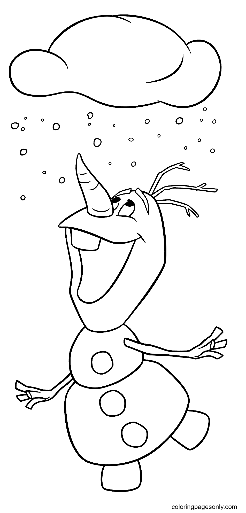 Cute Frozen Olaf Coloring Page