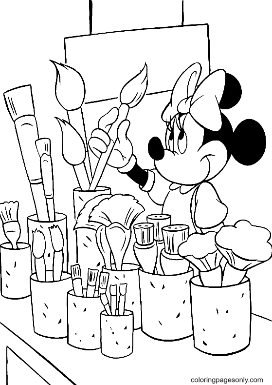 Peintre mignon de Minnie Mouse de Minnie Mouse