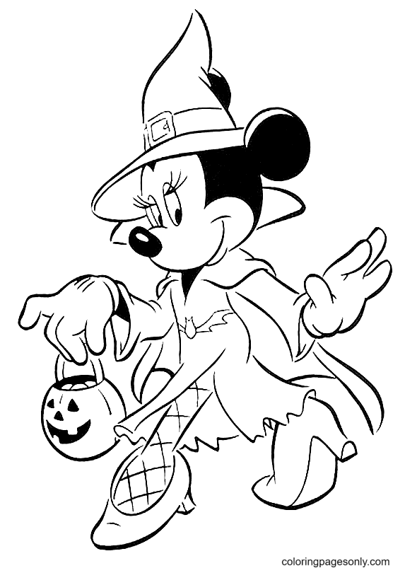 Schattige Minnie op Halloween van Disney Halloween