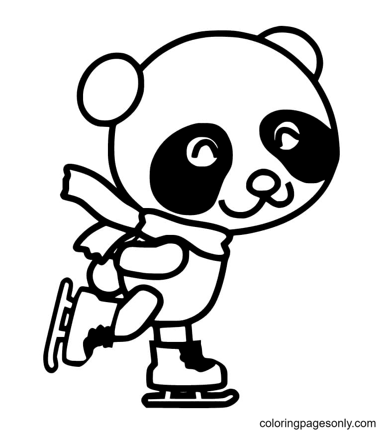 可爱的熊猫滑冰 from Panda