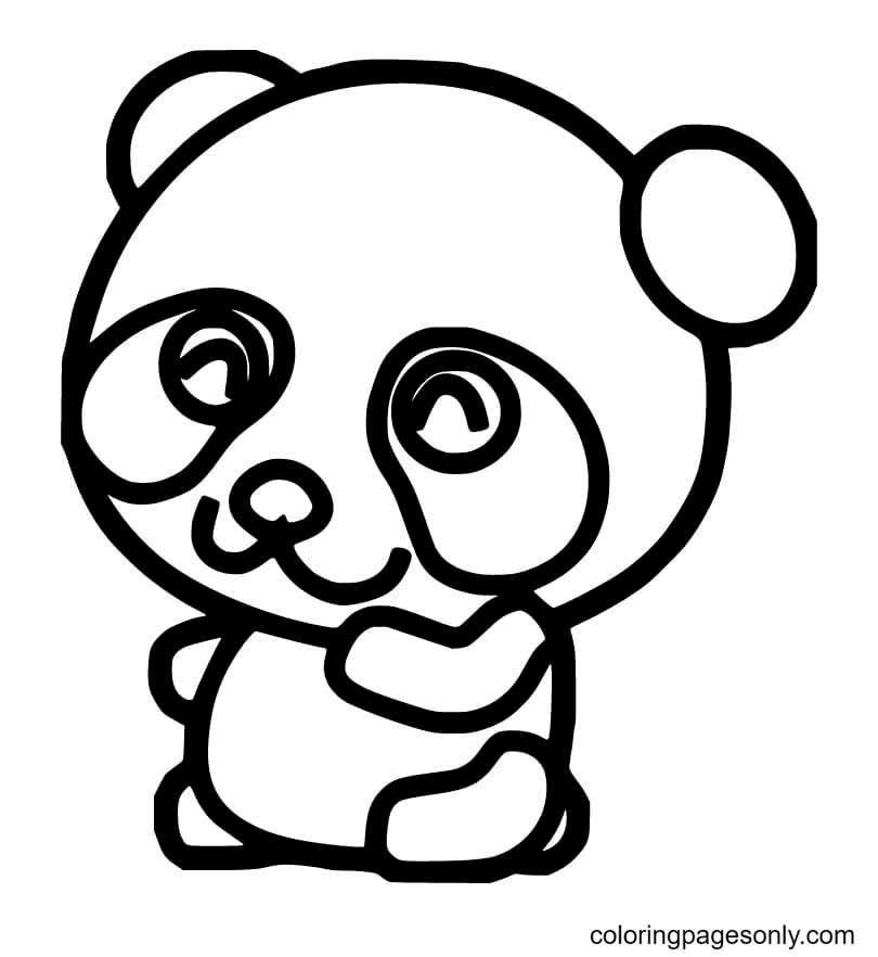 Cute Panda for Kid Coloring Page