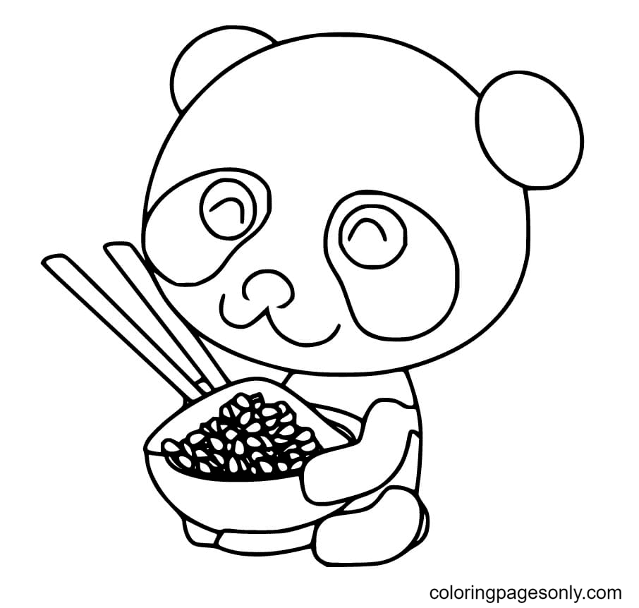 Cute Panda with a Bowl from Panda