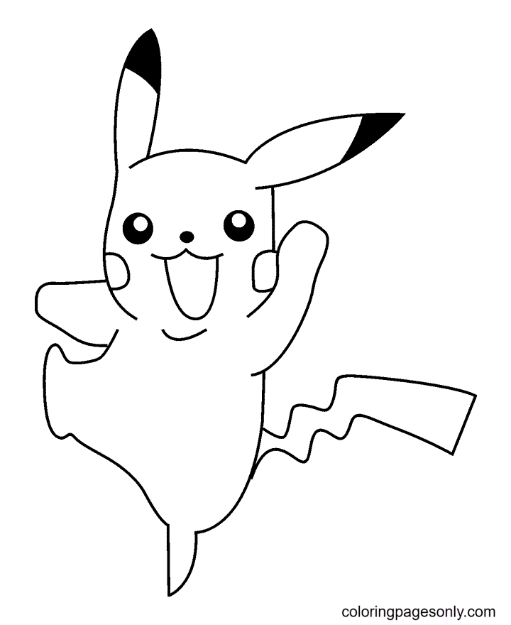Cute Pikachu Coloring Page