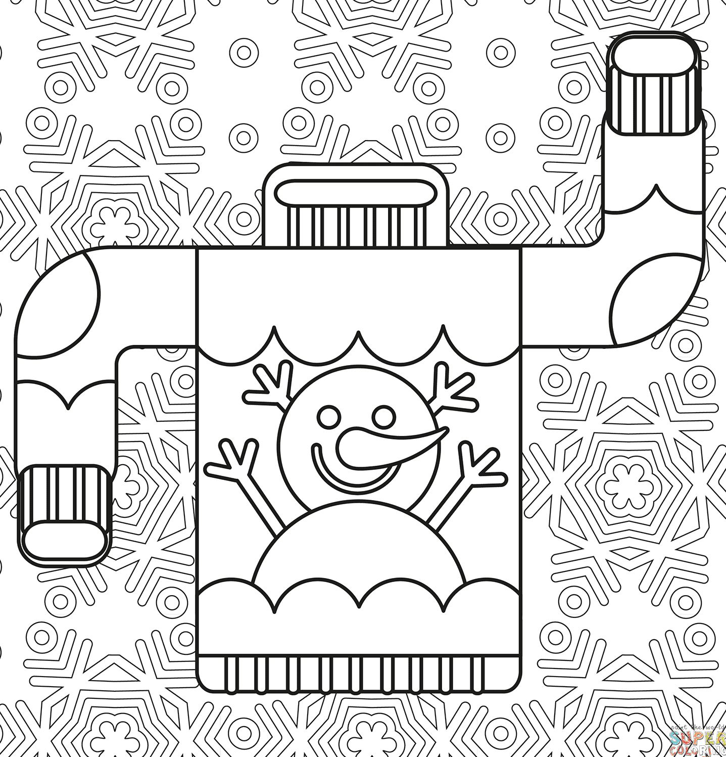 Cute Snowman Sweater Coloring Page