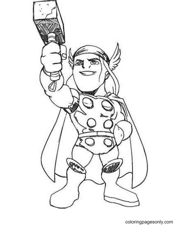 Cute Thor Coloring Pages