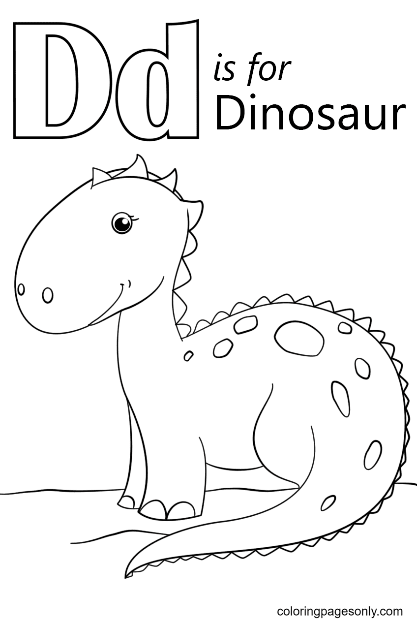D es para dinosaurio de la letra D
