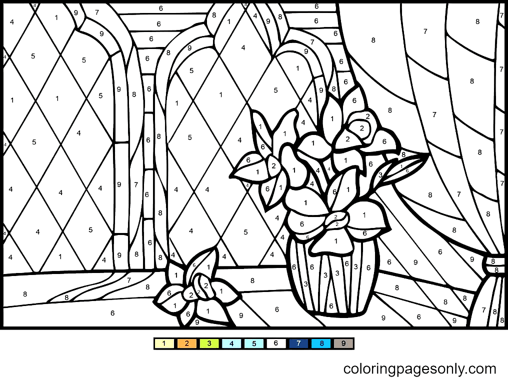 Daffodil Color by Number Coloring Pages