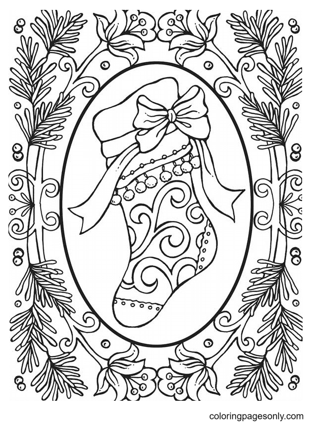 Detailed Christmas Stocking Coloring Page