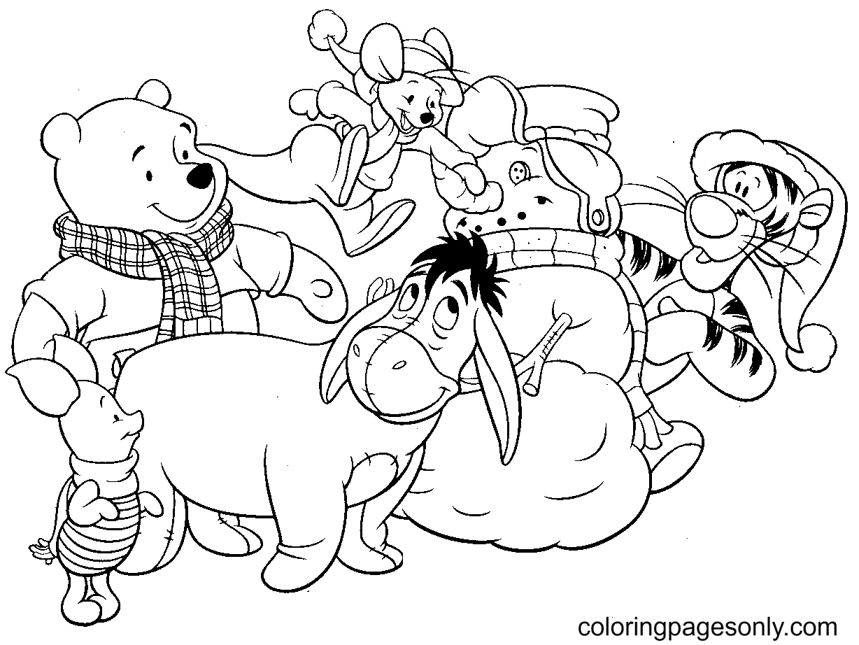 Disney Christmas Coloring Page