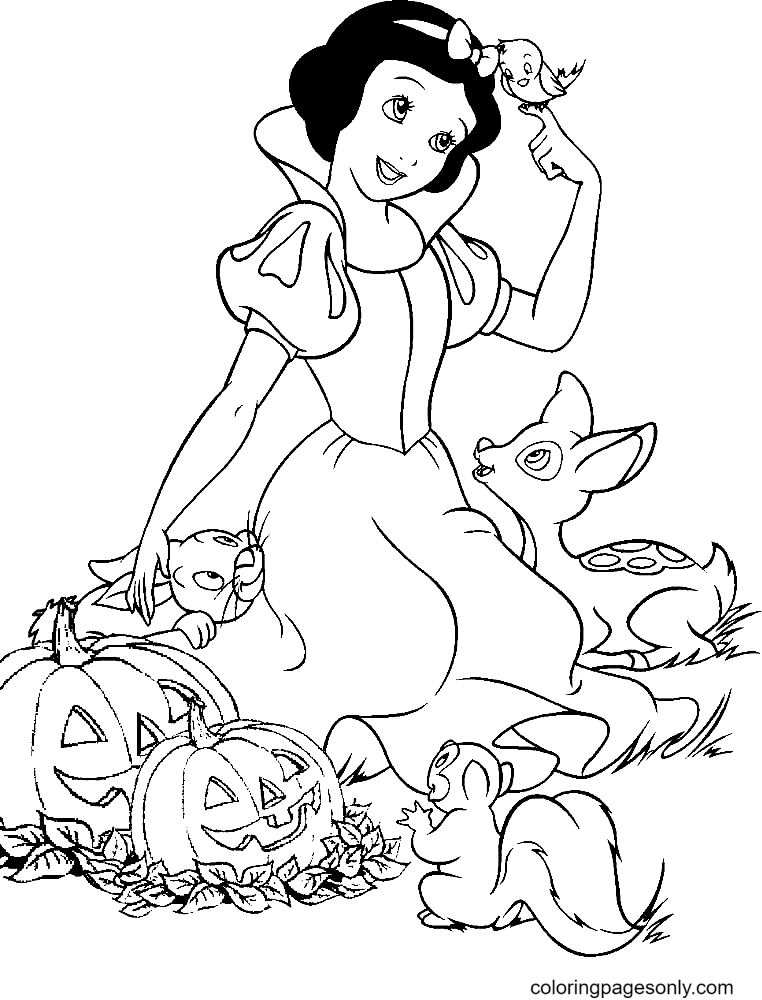 Disney Halloween Snow White Coloring Pages