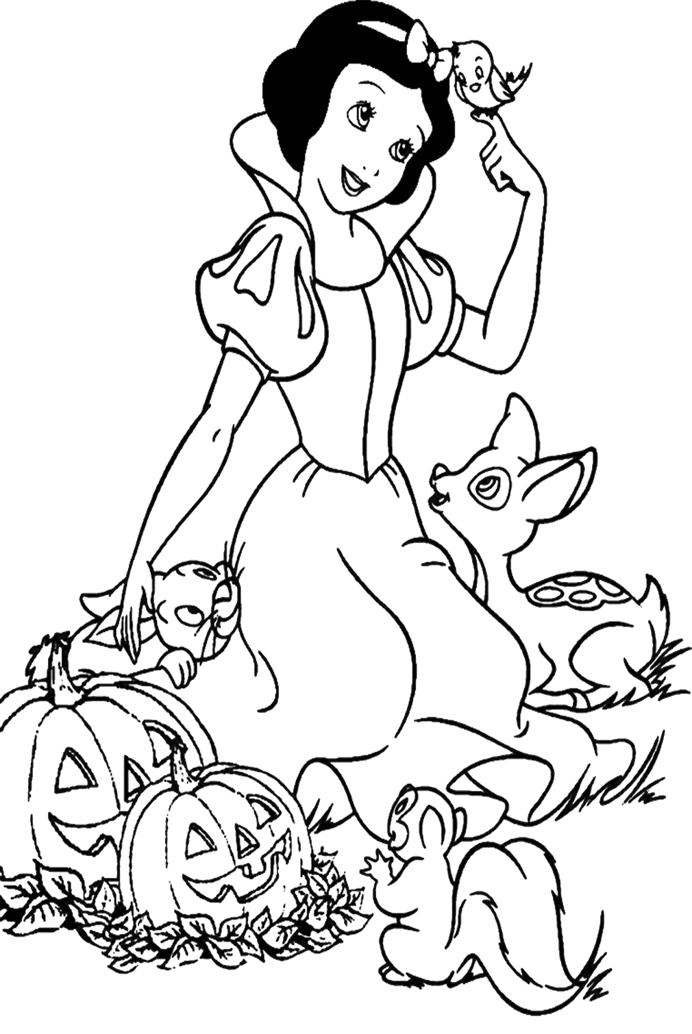 Disney Halloween Snow White Coloring Pages