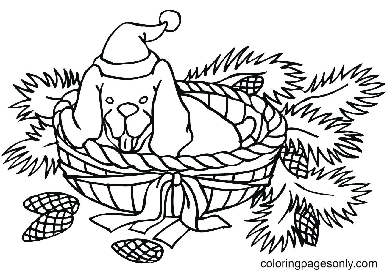 Dog Christmas Coloring Pages
