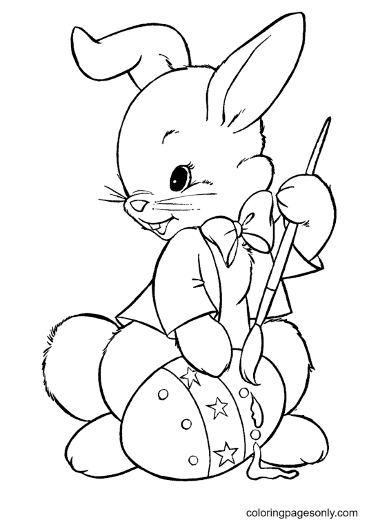 أرنب عيد الفصح بيضة مرسومة من أرنب عيد الفصح