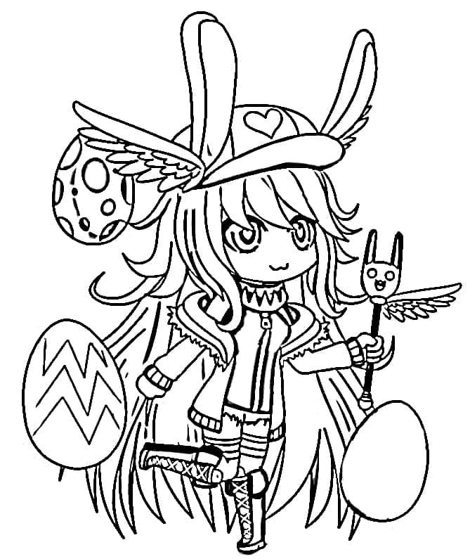Easter Gacha Life Coloring Pages