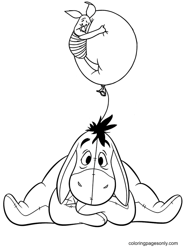 Eeyore and Piglet Coloring Page