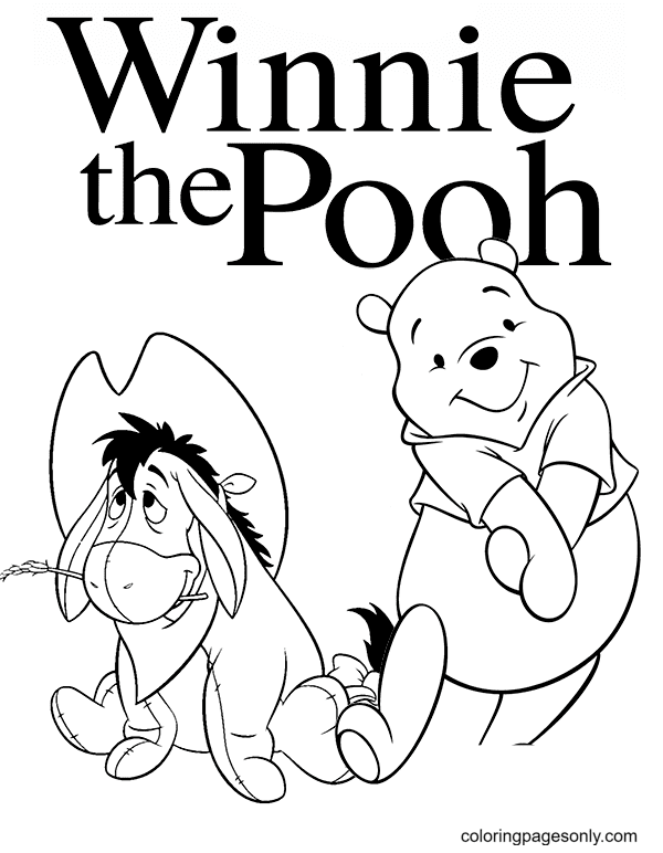 Eeyore and Pooh Coloring Page